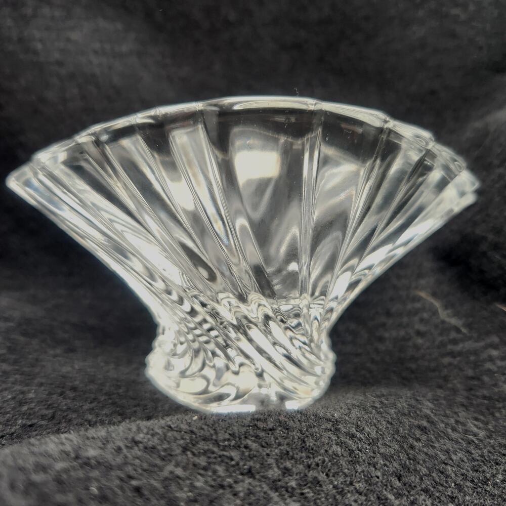 Pair Of Mikasa Flores Flared‎ Crystal Candleholders/Votives Elegant Vintage Rare